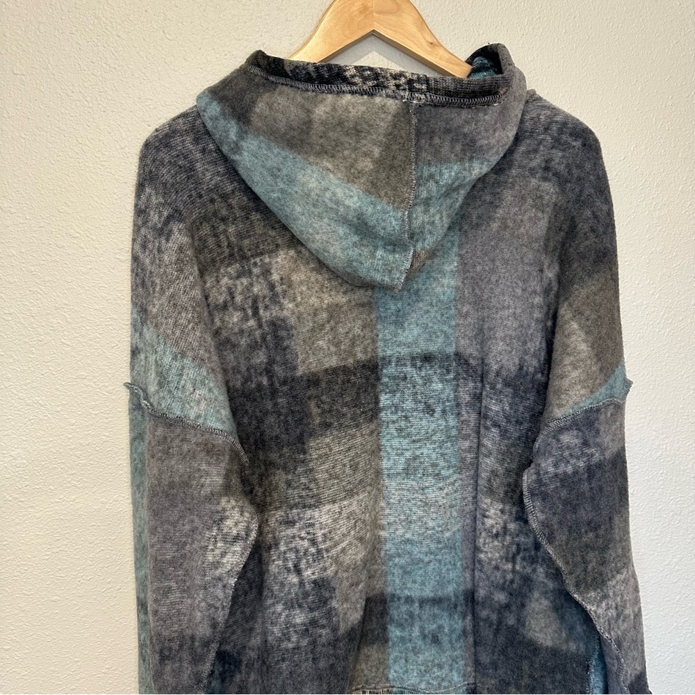 BiBi Dropped Shoulder Plaid Hooded Pullover - Picture 14 of 15